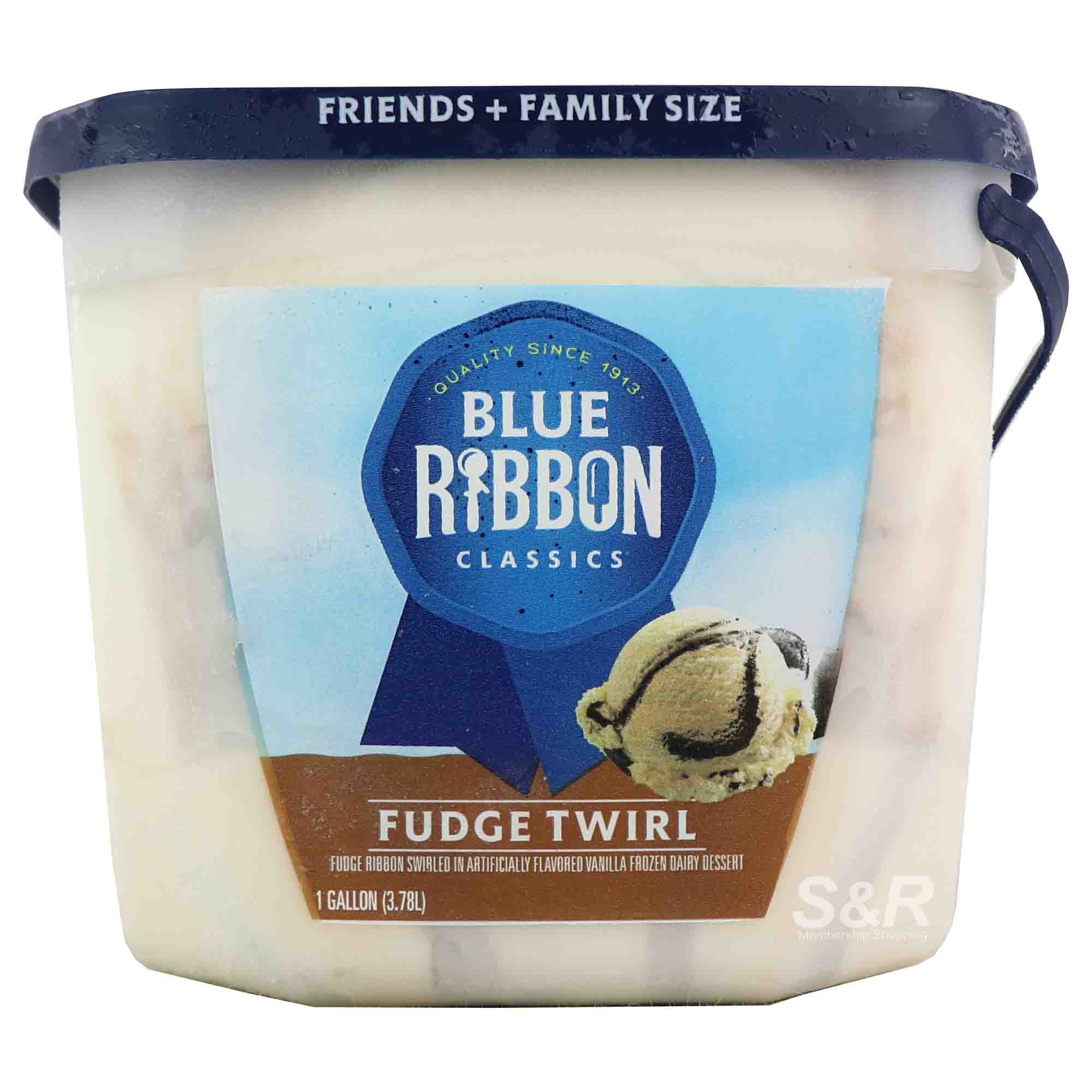 Blue Ribbon Fudge Twirl Frozen Dairy Dessert 3.78L